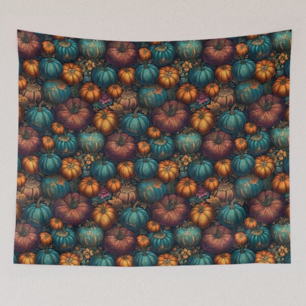 Item preview, Turquoise and Orange Pumpkins designed and sold by pinkal.
