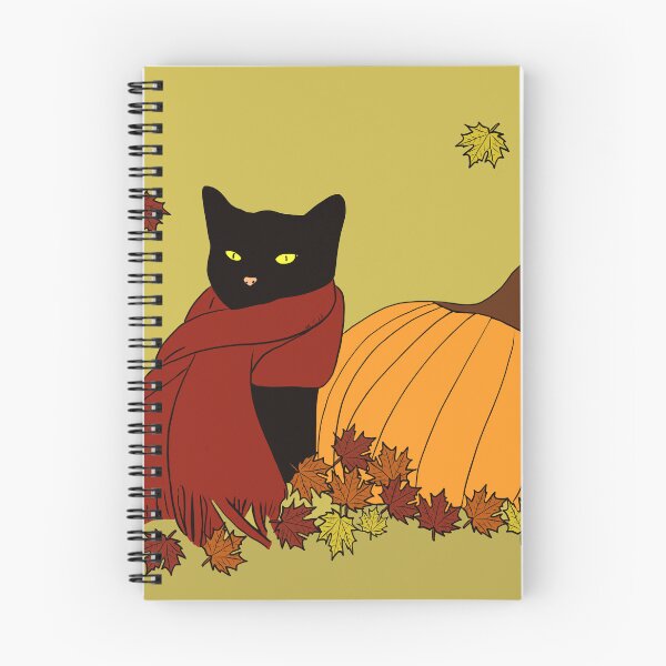 Item preview, Fall Black Cat in Red Scarf With Pumpkin designed and sold by Melindatodd.