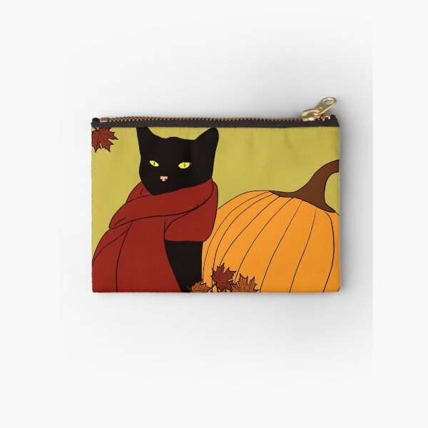 Item preview, Fall Black Cat in Red Scarf With Pumpkin designed and sold by Melindatodd.