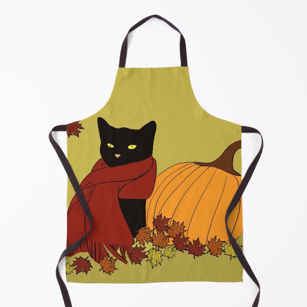 Item preview, Fall Black Cat in Red Scarf With Pumpkin designed and sold by Melindatodd.