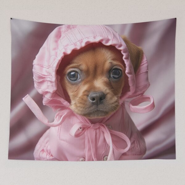 Item preview, Dachshund Puppy in Pink Suit designed and sold by Elisabeth Lucas.