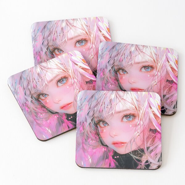Item preview, Beautiful Glossy Pastel Pink Anime Girl designed and sold by bubblegoth.