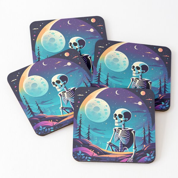 Item preview, Lonely skeleton with full moon designed and sold by joemini.
