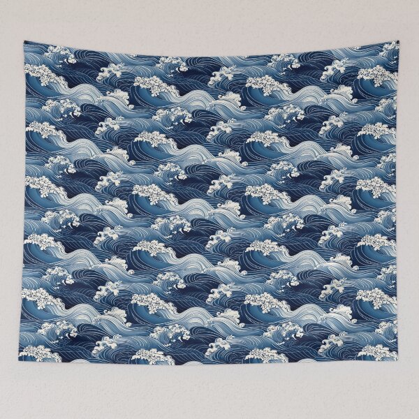 Item preview, Complex wave of Japan retro art with seamless design designed and sold by PawinaK.