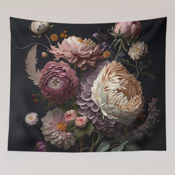 Item preview, Baroque Floral Still Life - Soft color palette, dark and intricate, anamorphic art. designed and sold by WhiteWolfe0127.