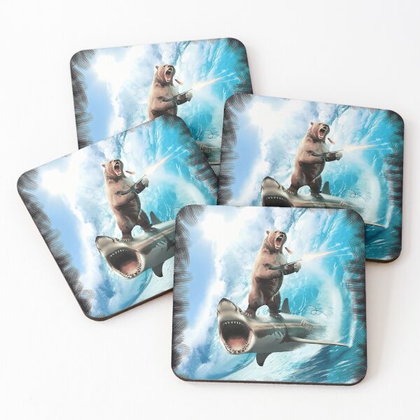 Item preview, Bear Surfing On Shark  	 designed and sold by vsvzyukdmj49.