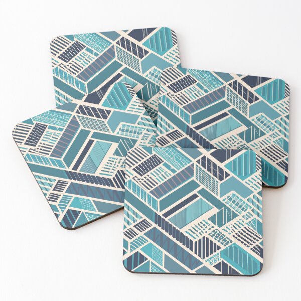 Item preview, Geometric Blue Quilt Inspired Square Pattern - Winter Themed Patterns and Designs designed and sold by CoffeeJoeMugs.
