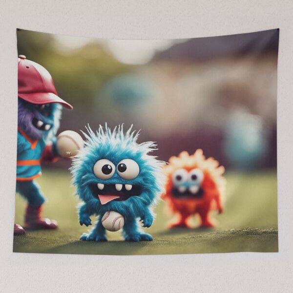 Item preview, Monsterville Monsters: Baseball Nuts designed and sold by MonstersByBecky.