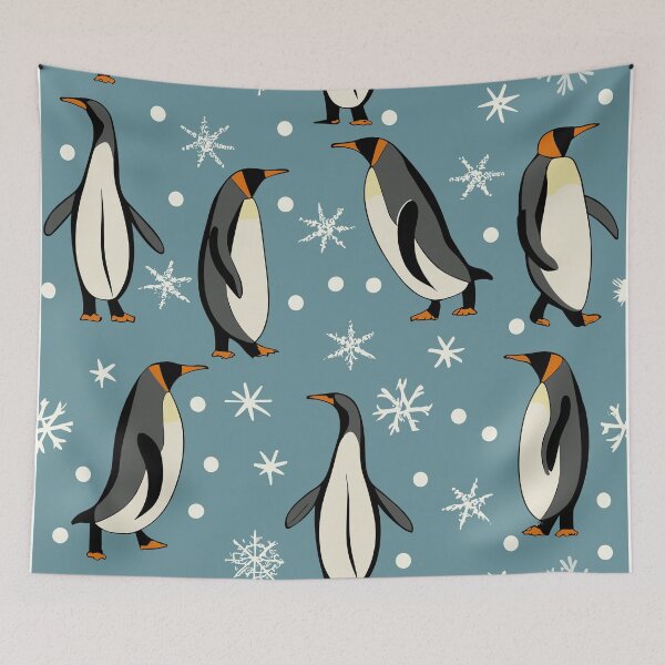 Item preview, Penguins in Snow Pattern - Winter Animal Themed Patterns and Designs designed and sold by CoffeeJoeMugs.