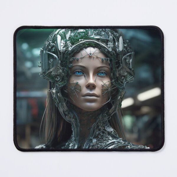 Item preview, Futuristic Cyborg Girl - Young girl in silver and green cyborg attire. designed and sold by WhiteWolfe0127.