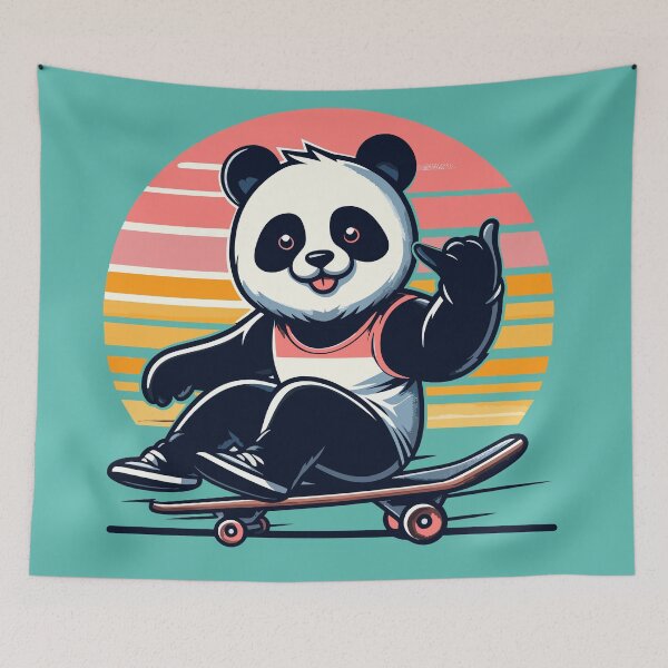 Item preview, Cute Panda Skater Hang Loose designed and sold by Kittyzens.