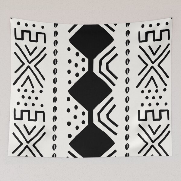 Item preview, White Mud Cloth African Style Bogolan Design designed and sold by funkyvibes.