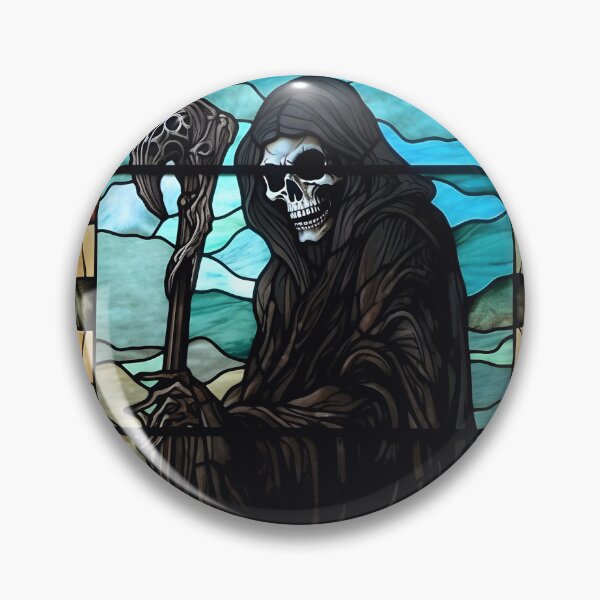 Item preview, HALLOWEEN  Grim Reaper in Stained Glass designed and sold by RedHandedOD.
