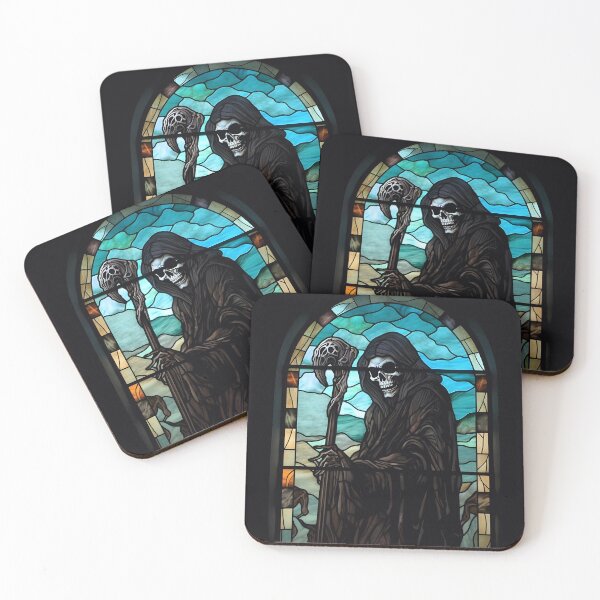 Item preview, HALLOWEEN  Grim Reaper in Stained Glass designed and sold by RedHandedOD.