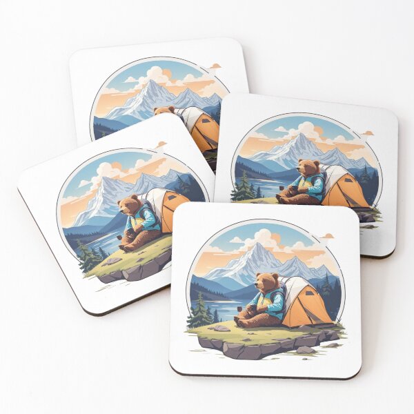 Item preview, Bear camping in a beautiful forest designed and sold by No Talk Studio .