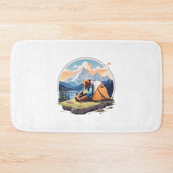 Item preview, Bear camping in a beautiful forest designed and sold by No Talk Studio .