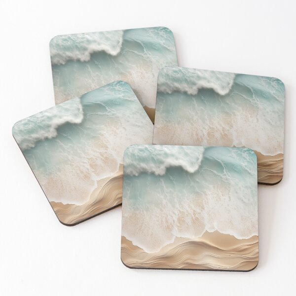 Item preview, Aqua Blue ocean waves on coastal beach  designed and sold by Inktown.