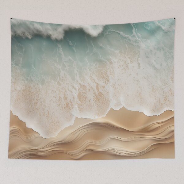 Item preview, Aqua Blue ocean waves on coastal beach  designed and sold by Inktown.
