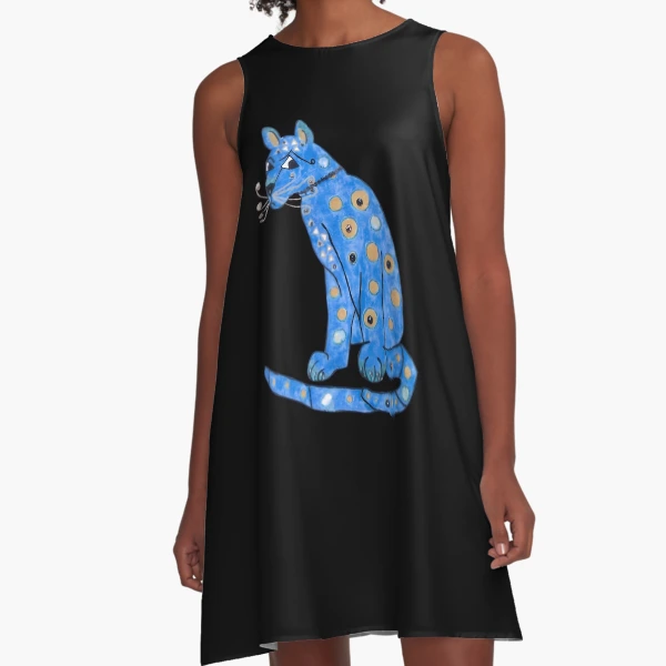 Abba's Blue Cat A-Line Dress for Sale by gheendjj99 Redbubble