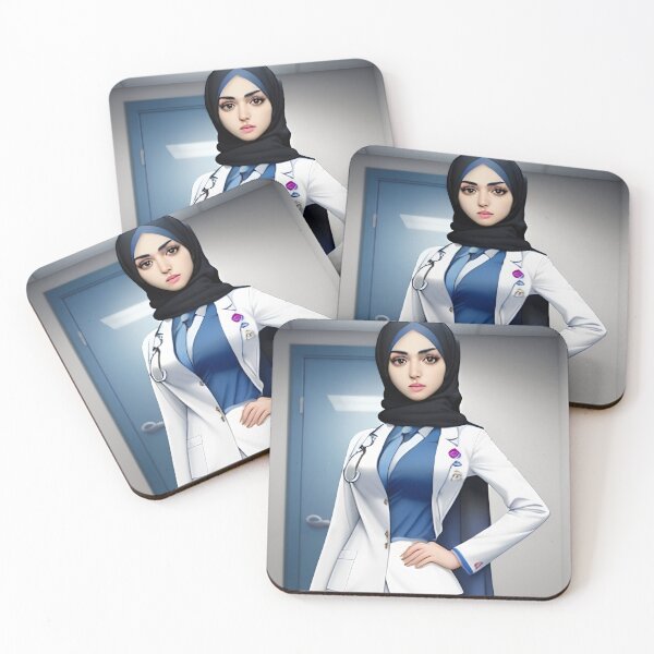 Item preview, Personaje de anime Hijabi Doctor. Hermosa mujer musulmana usando Hijab designed and sold by AnimeAero.