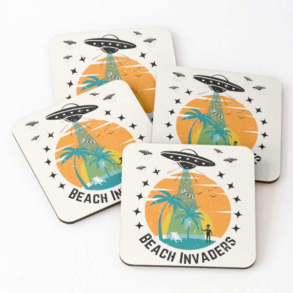 Item preview, Beach Invaders - UFO Abduction designed and sold by FlamingoVibes.