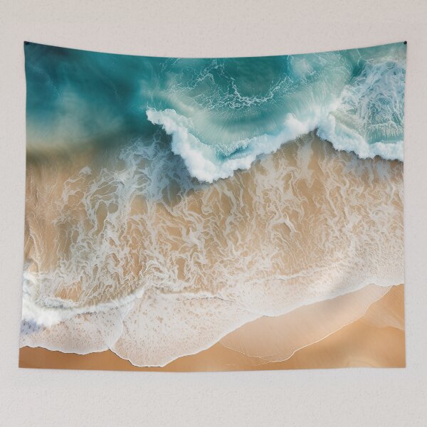 Item preview, Aqua Blue ocean waves on coastal beach  designed and sold by Inktown.