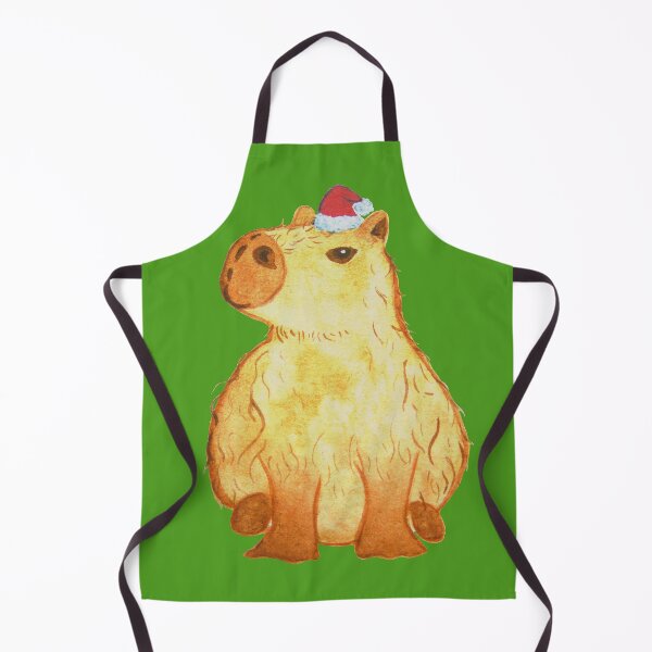 Item preview, Capy-holidays, Santa Capybara, X-mas themed watercolor painting designed and sold by Blue-Paint.