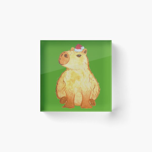 Item preview, Capy-holidays, Santa Capybara, X-mas themed watercolor painting designed and sold by Blue-Paint.