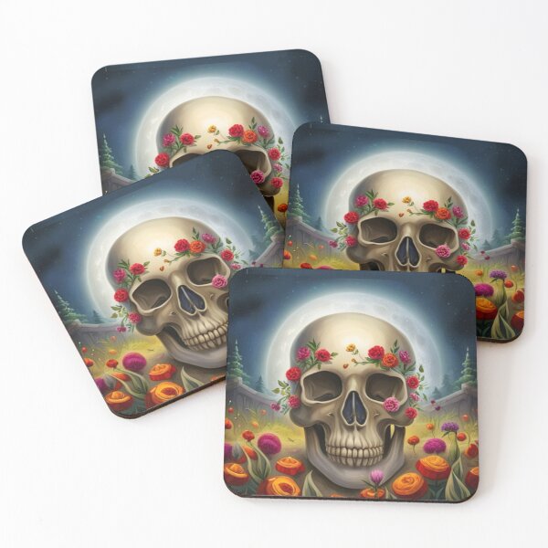 Item preview, Halloween Floral Skull designed and sold by tivaslove.