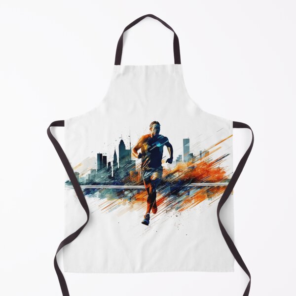 Item preview, Silhouette sprint man with city behind designed and sold by Remek-Design.