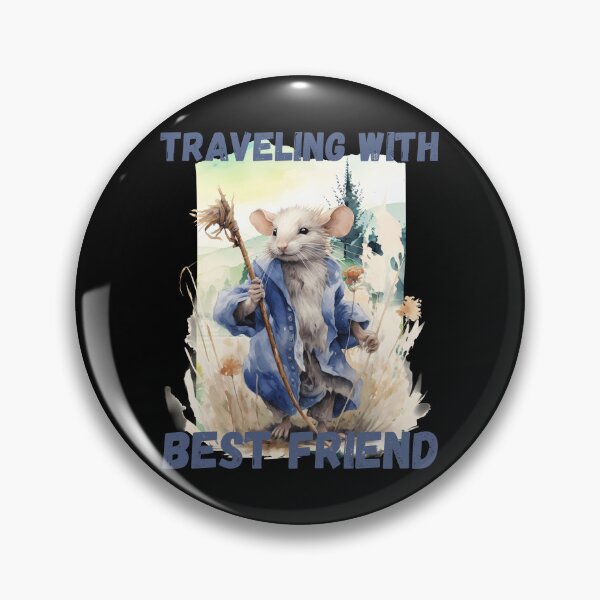 Item preview, Watercolor Rat Traveling with Best Friend Blue designed and sold by Madlen-moon.
