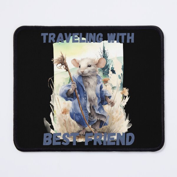 Item preview, Watercolor Rat Traveling with Best Friend Blue designed and sold by Madlen-moon.