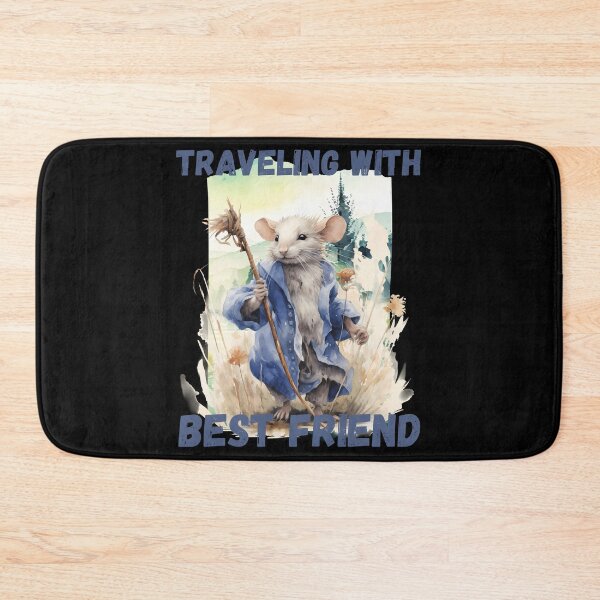 Item preview, Watercolor Rat Traveling with Best Friend Blue designed and sold by Madlen-moon.