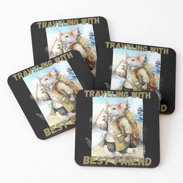Item preview, Watercolor Rat Traveling with Best Friend Green designed and sold by Madlen-moon.