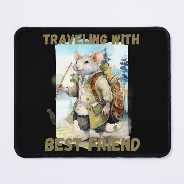 Item preview, Watercolor Rat Traveling with Best Friend Green designed and sold by Madlen-moon.