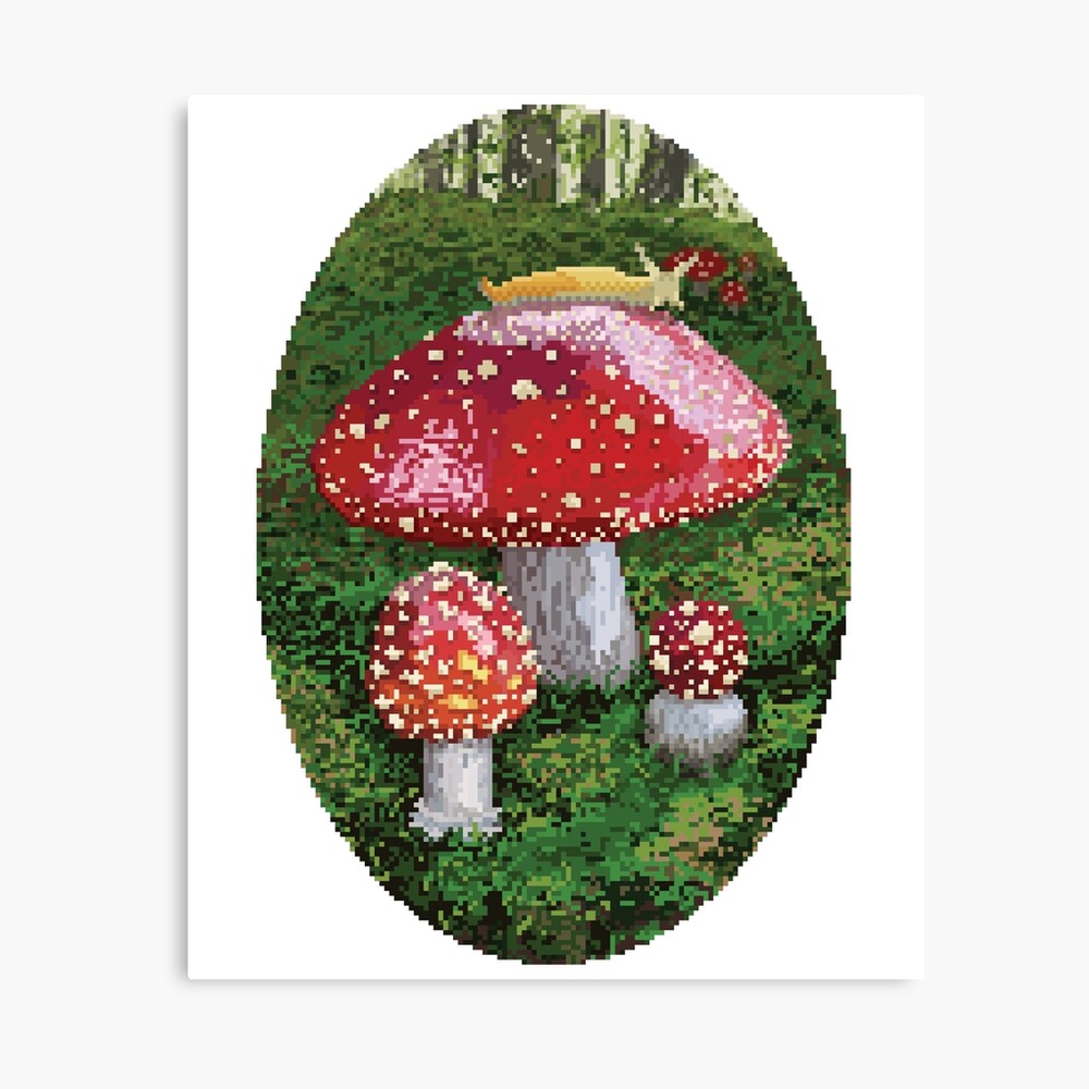 Fly Agaric with Banana Slug Pixel Art Poster for Sale by XE3EP-Pixel-Art