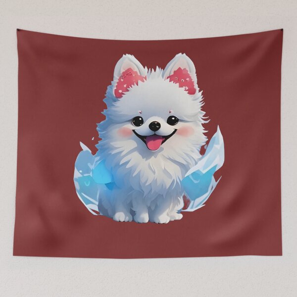 Item preview, Fluffy Paws: Adorable White Pomeranian Puppy Merchandise designed and sold by nadeem4design.