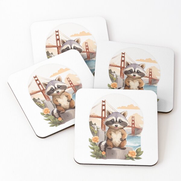 Item preview, Racoon visits Golden Gate Bridge designed and sold by LabZoidd.