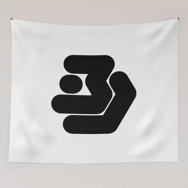 Item preview, Abstract hexagonal geometric: Black Number Three (3) designed and sold by SnedLab.