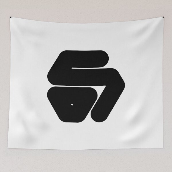 Item preview, Abstract hexagonal geometric: Black Number Six (6) designed and sold by SnedLab.