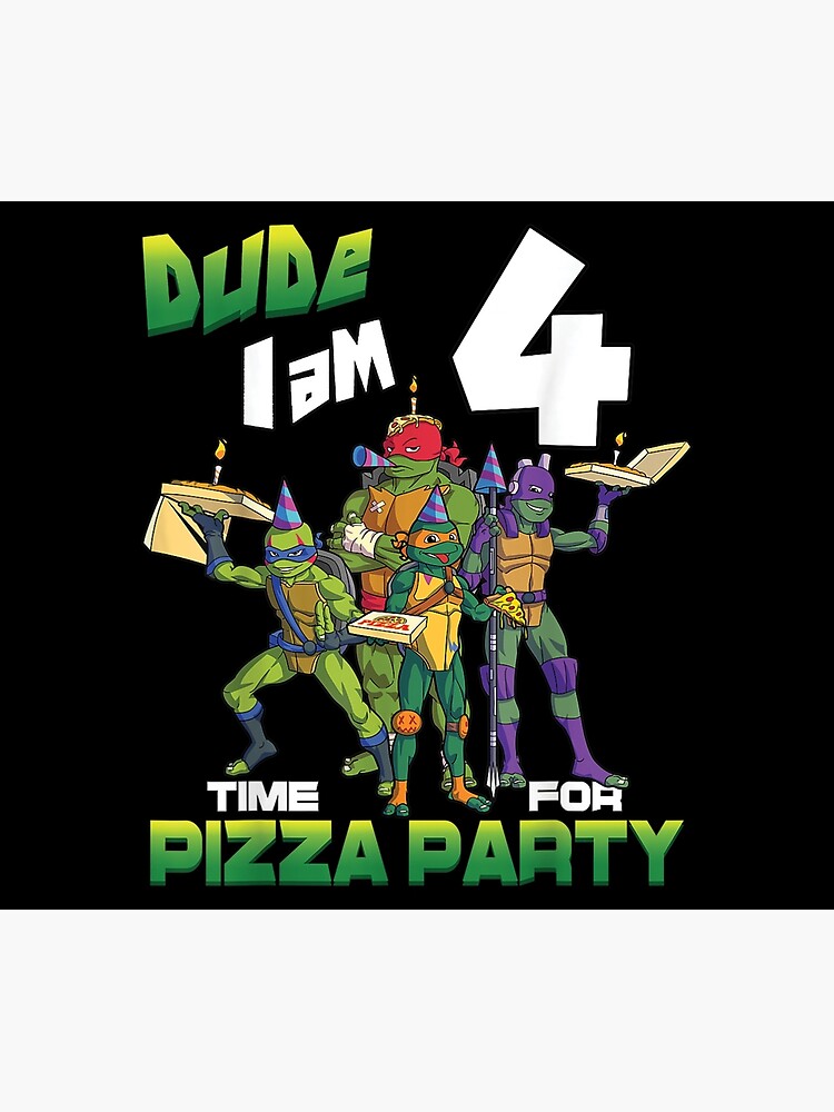 Custom Birthday Shirt, Dude I Am 4 Years Old Mikey Pizza 4th Birthday Shirt  - Ink In Action