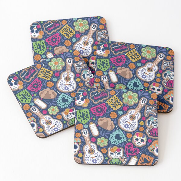 Item preview, Día de los muertos sweetness // midnight navy blue background multicoloured day of the dead sugar cookies  designed and sold by SelmaCardoso.