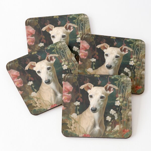 Item preview, Perro Whippet en el antiguo jardín romántico, retrato de perro designed and sold by WallyPink.
