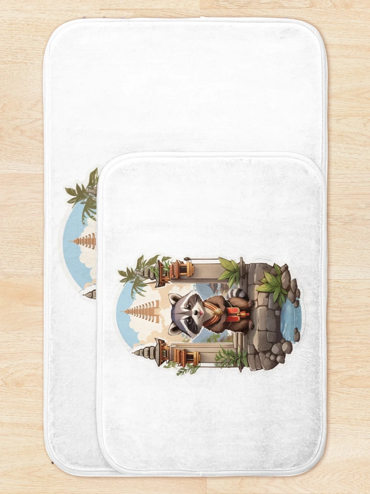 Thumbnail 5 of 6, Bath Mat, Zen Racoon designed and sold by LabZoidd.
