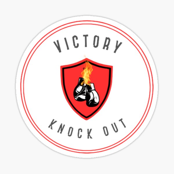 Boxing Gloves And Text Knock Out. Boxing Emblem Label Badge T