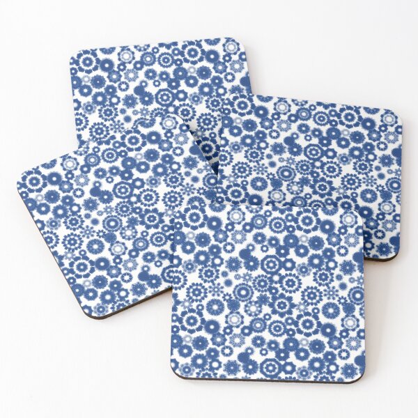 Item preview, delftware inspired blue and white flower pattern designed and sold by JJJJdoodles.