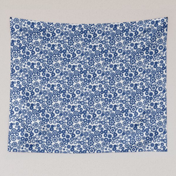 Item preview, delftware inspired blue and white flower pattern designed and sold by JJJJdoodles.