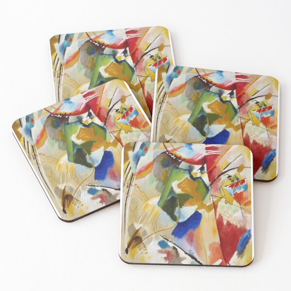 Item preview, Wassily Kandinsky, 1913 - Painting with Green Center, Mouse Pads, Large Print Clothing, Pouches, Laptop Skins & Sleeves, Bath Mats, Cotton Tote Bags, Pin Buttons  designed and sold by Suzana Djordjevic.