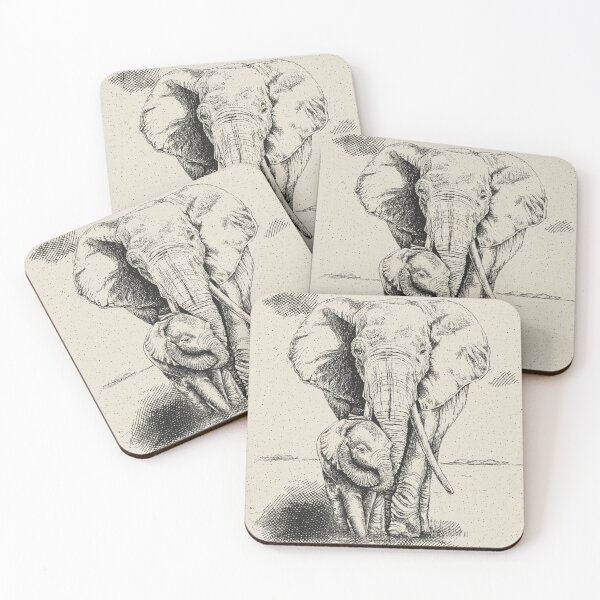 Item preview,  hand drawn elephants image designed and sold by KlaudiDesignArt.