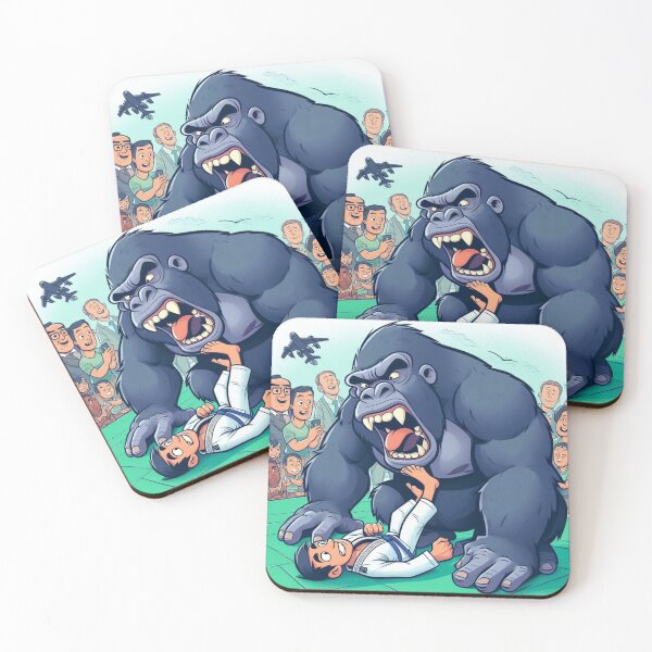Item preview, BJJ fighting a Gorilla funny cute style shirt designed and sold by Martial-Art-23.
